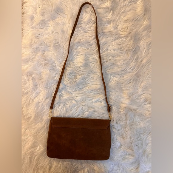 Brown faux suede beaded purse OS - Picture 3 of 5